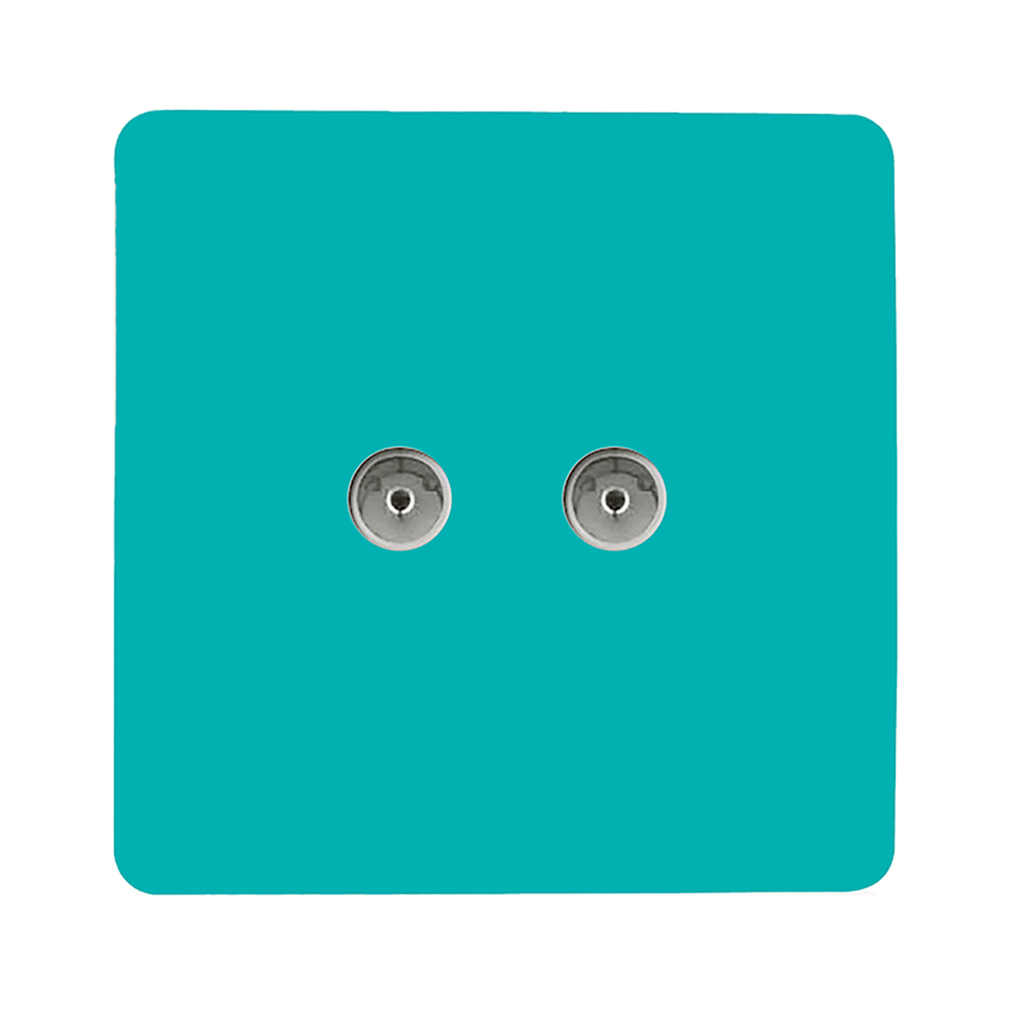 ART-2TVSBT  Twin TV Co-Axial Outlet Bright Teal